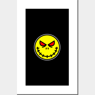 Evil smiley face Posters and Art